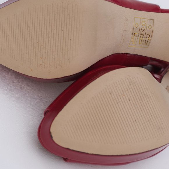 ALDO Patent Leather Peep Toe Sandals, Size 7 - Picture 3 of 6